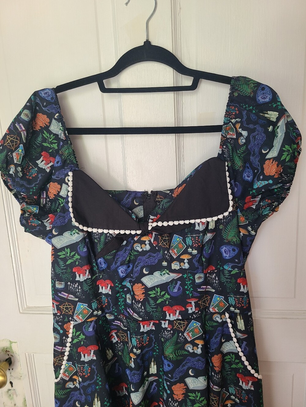 NWT XL Spellbinding Print Swing Dress Unique Vintage Apothocary Witchy Halloween - Picture 8 of 10